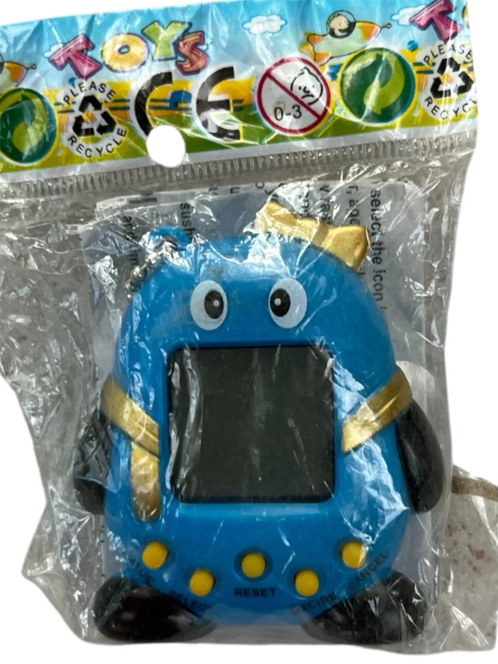 Blue Virtual Pet Clip-On Toy Wristband - Cute Monster Design